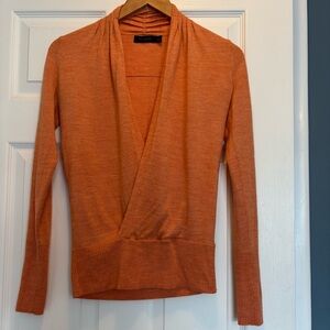 The Limited Fall Orange V-Neck Sweater